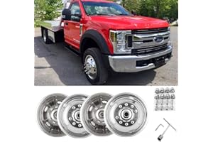 Lifeinfinity 4pcs 19.5" Polished Stainless Steel Dually Wheel Simulators, Durable Bolt On Wheel Cover, 10 Lugs 5 Hand Holes H