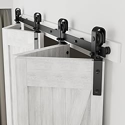 CCJH 96" Bi-Folding Sliding Barn Door Hardware Kit