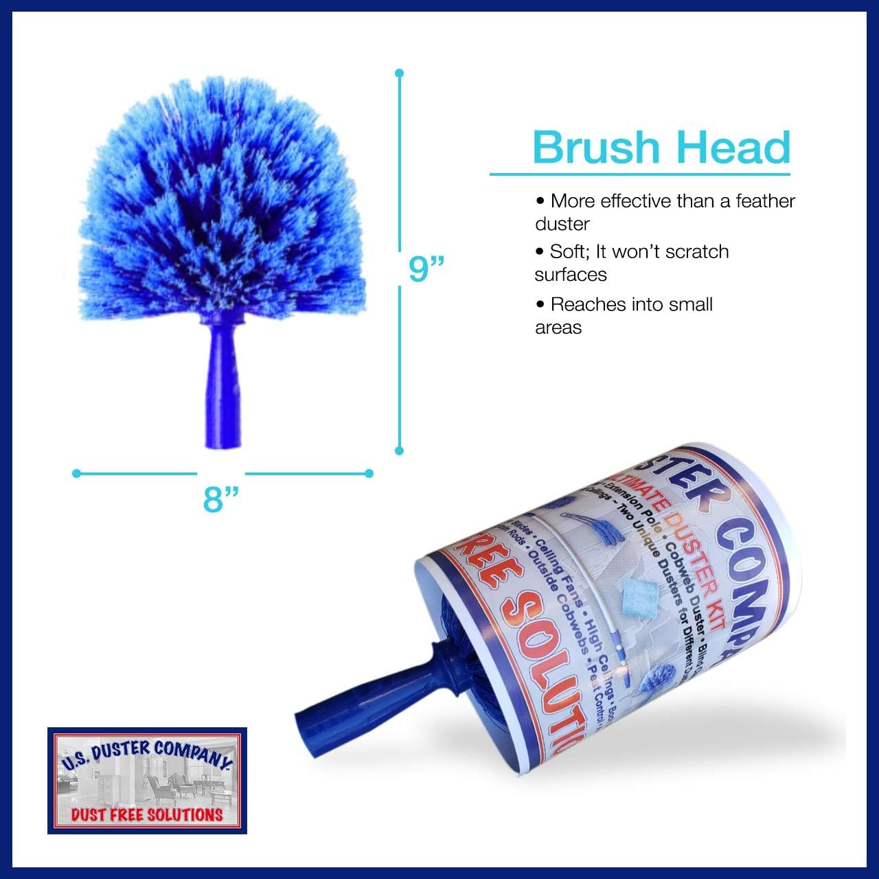 Cobweb Duster, Extendable Reach 20 feet, Ceiling Fan Duster, Blue - Image 5