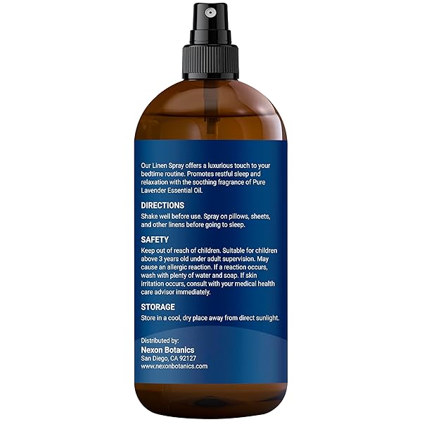 LAVENDER LINEN SPRAY 8 FL OZ – REFRESHING FABRIC REFRESHER & PILLOW SPRAY FOR BEDDING, BED SHEETS & ROOM – SOOTHING ROOM MIST – NEXON BOTANICS