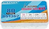 AUKENIEN BS1362 Fuse Assortment Kit 3A 5A 10A 13A 240V 80pcs 6.3x25mm view 5