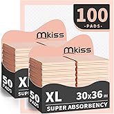 MKISS Bed Pads Disposable [100 Count] Adult Incontinence Underpads 30" x 36" Heavy Duty Absorbent Pee Pad, XL Chucks Leakproof, Extra Large Puppy Training Pad, Waterproof Baby Changing Pad