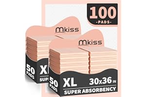 MKISS Bed Pads Disposable [100 Count] Adult Incontinence Underpads 30" x 36" Heavy Duty Absorbent Pee Pad, XL Chucks Leakproof, Extra Large Puppy Training Pad, Waterproof Baby Changing Pad