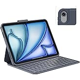 Case with Keyboard Compatible for iPad Air 11-inch/Air 5th 4th Generation: Wireless Magnetic Stand Rechargeable Keyboard with Pencil Holder for Air 11" M3/M2 (2025/2024), Air 5/Air 4 Grey