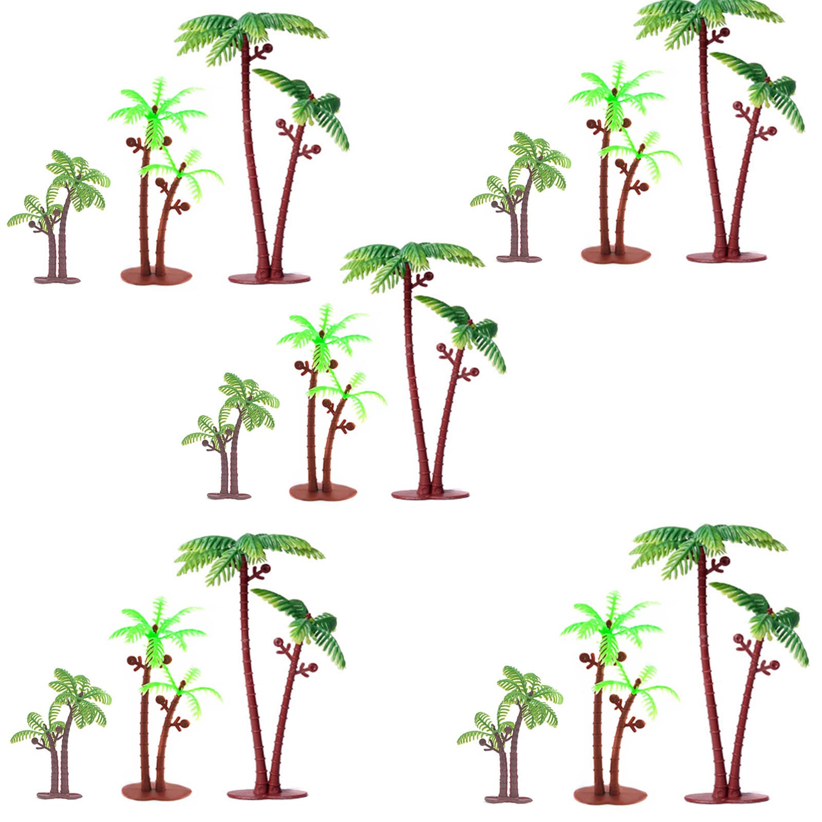 JinYu 30pcs Versatile Model Trees, Green, Cake Topper & Hobby-train Scenery, 30 Items Included, Plastic, 7.5cm/9cm/14cm