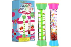 Cucue Sensory Fidget Tubes - Calm Down Toys for Kids - Sensory Tubes for Calm Down Corner Supplies,Occupational Therapy - Promotes Calmness & Independent Play - Christmas Stocking Stuffer for Kids