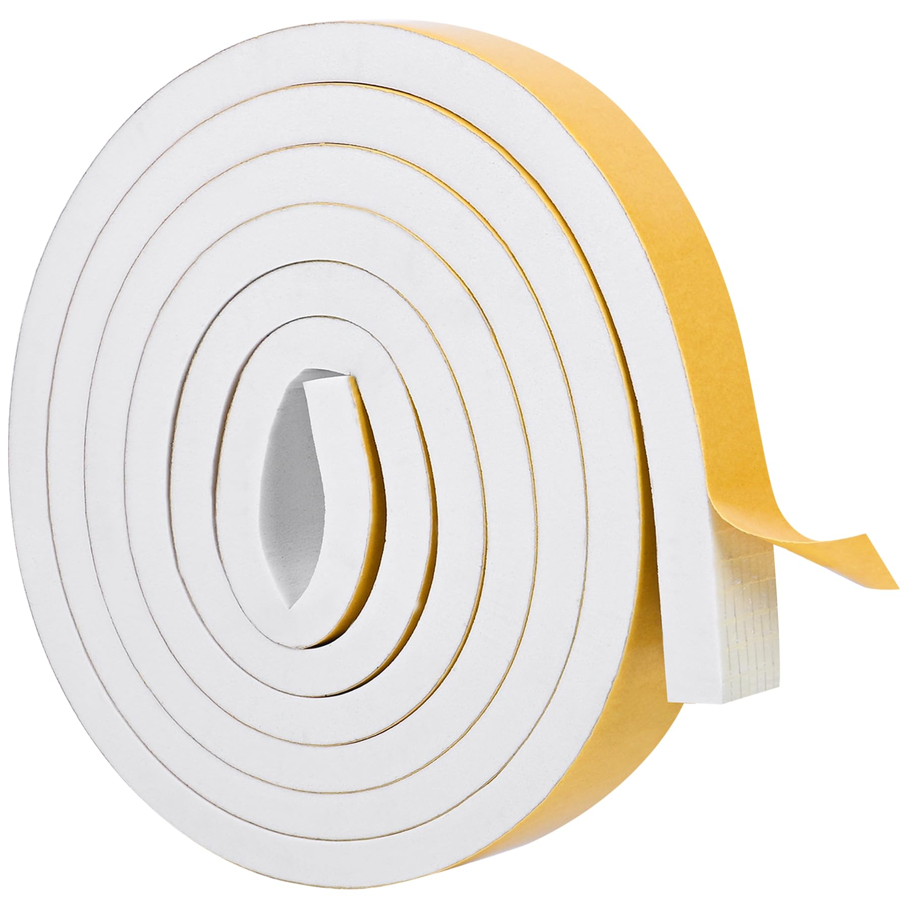 Photo 1 of ToLanbbt White Door Window Weather Stripping Self Adhesive Foam Tape High Density Foam Sealing Strip Window Insulation Weatherproof Gasket Tape for Doors and Windows (1/2" W X 1/4" T X 16.5')