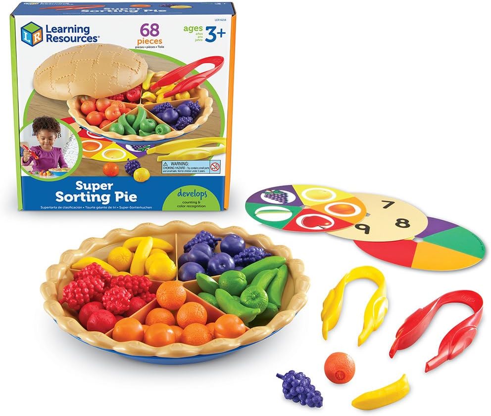 Learning Resources Super Sorting Pie, Fine Motor Toy, Early Number, Patterns, 68 Pieces, Grades Pre-K/Ages 3+