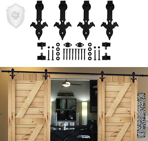 G J Adelstil Blume Design Schwarz Schiebetur Barn Tur Sliding Door Hardware Double Door Holz Tur Hardware Closet Set Stahl Preisangeboten Beinhalten Zollgebur 12ft 3654mm Double Tur Amazon De Baumarkt