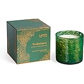 LAFCO New York Holiday Signature Candle, Woodland Spruce - 15.5 oz - 90-Hour Burn Time - Reusable, Hand Blown Glass Vessel - Made in The USA