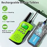 AWANFI Walkie Talkies for Kids Rechargeable Long Range VOX Flashlight USB-C 2 view 3