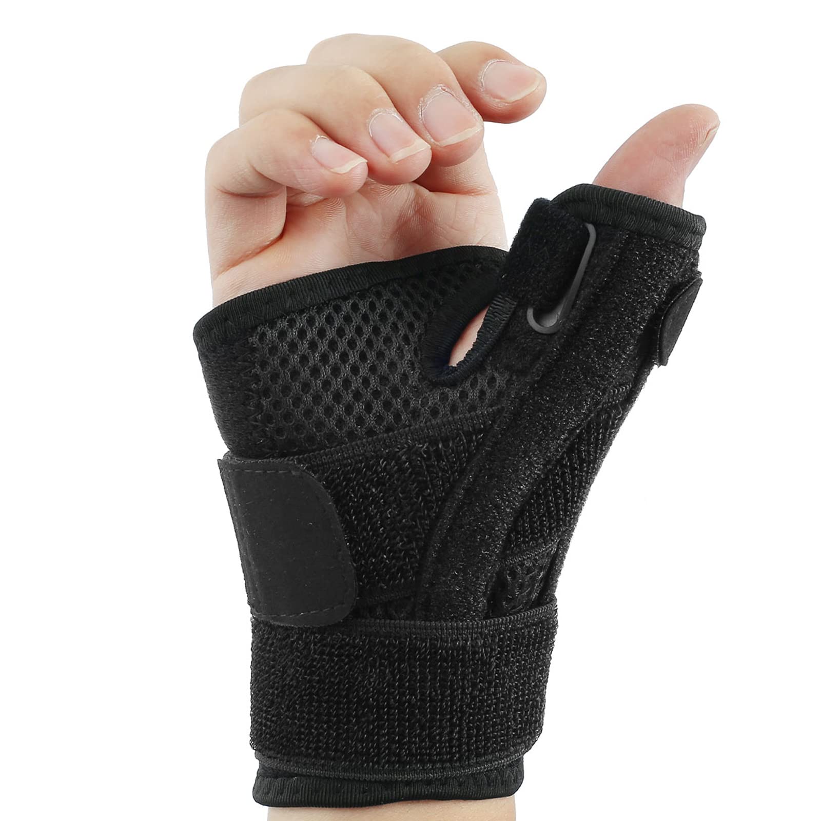 SONGQEE Wrist Thumb Supports Splint Brace Hand Support, Adjustable Straps Finger Guard for Carpal Tunnel Syndrome, Arthritis, Tendonitis, Hand Sprains, Thumb Immobilizer 1 size fit Left/Right Hand