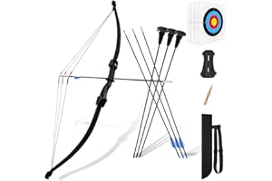 DAUPAN Kids Bow and Arrow Set, 45" Youth Bow and Arrow Archery Set, Bow and Arrow for Kids 8-12 12-14, Longbow Archery Set - Gift for Beginner Archers