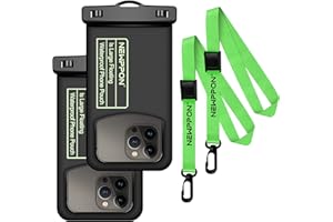 newppon Floating Medium Waterproof Phone Pouch : 2 Pack Float Clear Cell Holder Protector with Lanyard - Universal Floatable Water Proof Dry Bag for iPhone Samsung Galaxy for Beach Swimming Pool