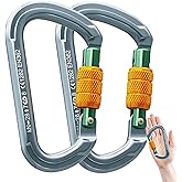 SOB Auto Locking Climbing Carabiner Clips,Heavy Duty Asymmetrical Carabiner Connector Used for Rappelling Gear Rescue Outdoor Projects Dog Leash