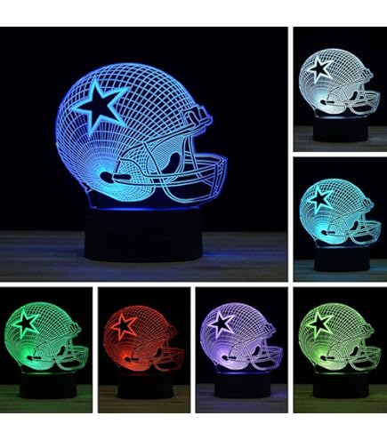 CLORURBANLIVE 3D Football Dallas Night Light 3D Illusion Lamp with Remote Control 16 Color Options Sports Decor Lighting for Fans (Dallas Multicoloured) - Amazon.com CLORURBANLIVE 3D Football Dallas Night Light 3D Illusion Lamp with Remote Control 16 Color Options Sports Decor Lighting for Fans (Dallas Multicoloured) - Amazon.com