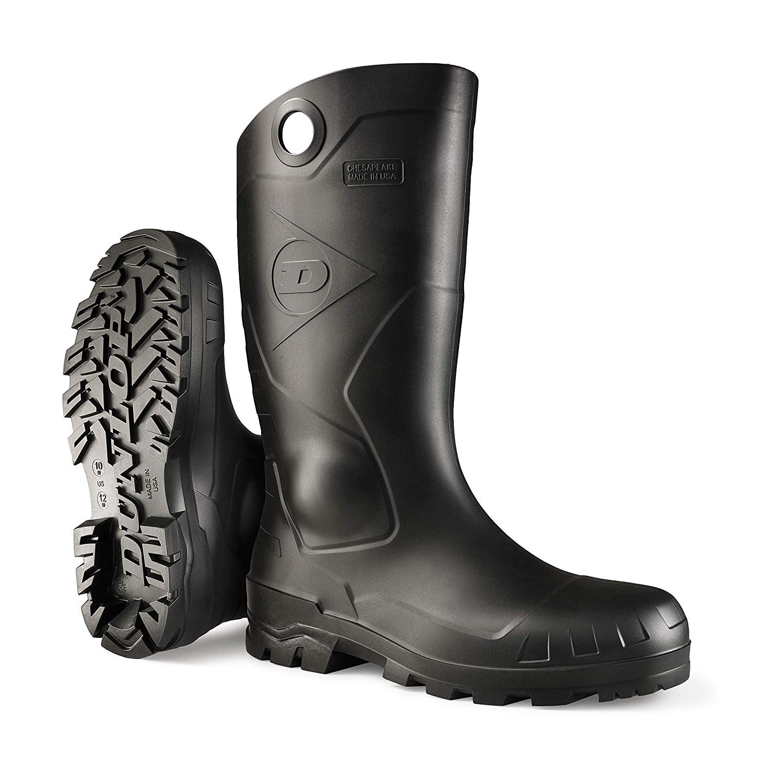 Dunlop 8677610 Chesapeake Boots with Safety Steel Toe, 100% Waterproof PVC, Lightweight and Durable Protective Footwear, Size 10: Industrial & Scientific