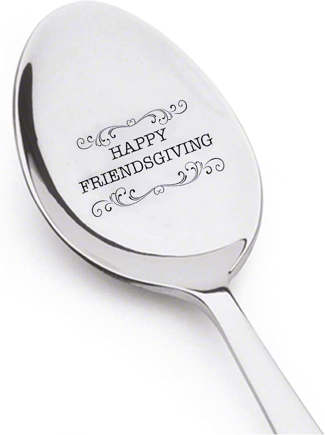 Happy Friends Giving - Christmas Gift Ideas - Holiday Decor - Gift for Her - Thanks Giving - Seasonal Gifts - Best Selling Gifts - Stamped Spoon - Gift for friends - Gift for him - Thanksgiving Gifts