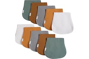 EGMAO BABY Muslin Burp Cloths for Baby,Organic Burping Cloths for Babies Boys Girls,Spit Up Rags Extra Soft and Absorbent 10 Pack