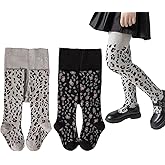 Silkglory Girls Tights, (2 Pack) Stockings for Girl, Cable Knit Cotton Toddler Tights Pantyhose 1-11 Years