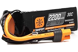 Spektrum Smart RC LiPo Battery Pack: 2200mAh 4S 14.8V 30C with IC3 Connector (EC3 Compatible), SPMX22004S30, Black