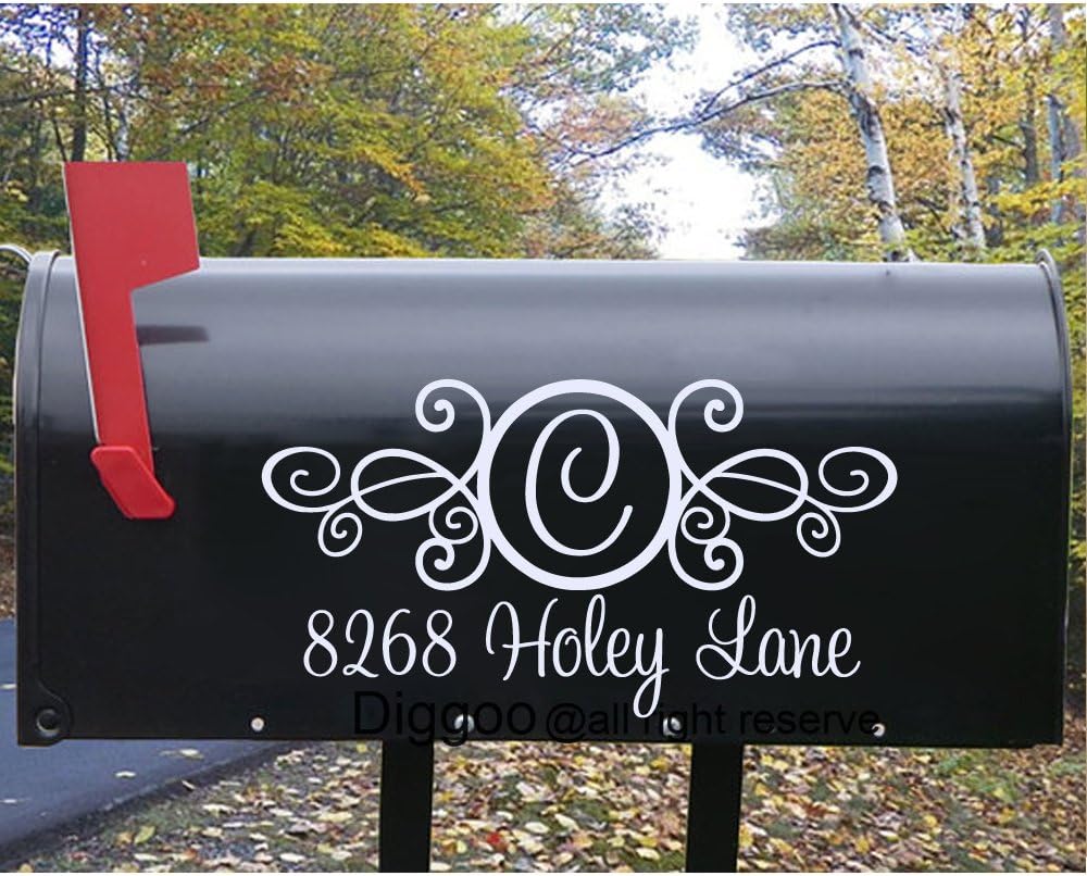 Custom Mailbox Monogram Vinyl Sticker Personalized Mailbox Decals House Numbers Home Address (8