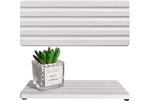 ZumenDa Diatomite Soap Dish, Water Absorbing Stone Tray, Kitchen Sink Organizer, Fast Drying Counter Holder (White, 11" x 4.7