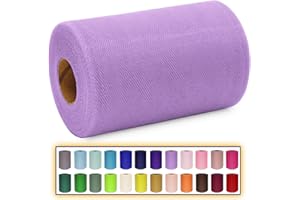 MIGLORIA Lavender Tulle Fabric Roll 6 Inch X 300 FT (100 Yards) Matte Tulle Ribbon Netting Mesh Spool for DIY Tutu Skirt Wedding Bow Gift Wrapping Baby Shower Christmas Party Halloween Decorations