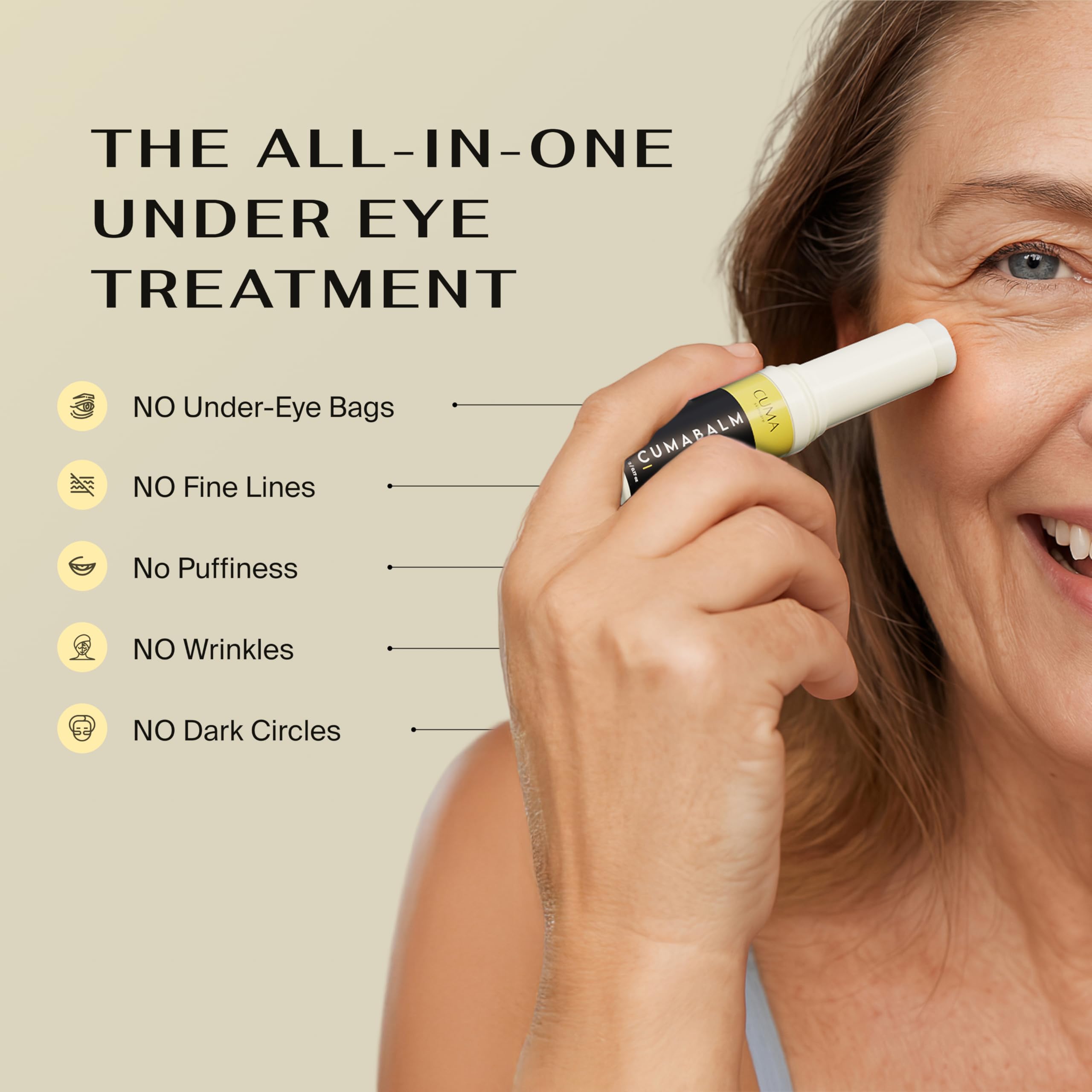 CumaBalm? ? Eye Balm with Turmeric and Retinol for Puffy Eyes & Dark Circles ? Vegan