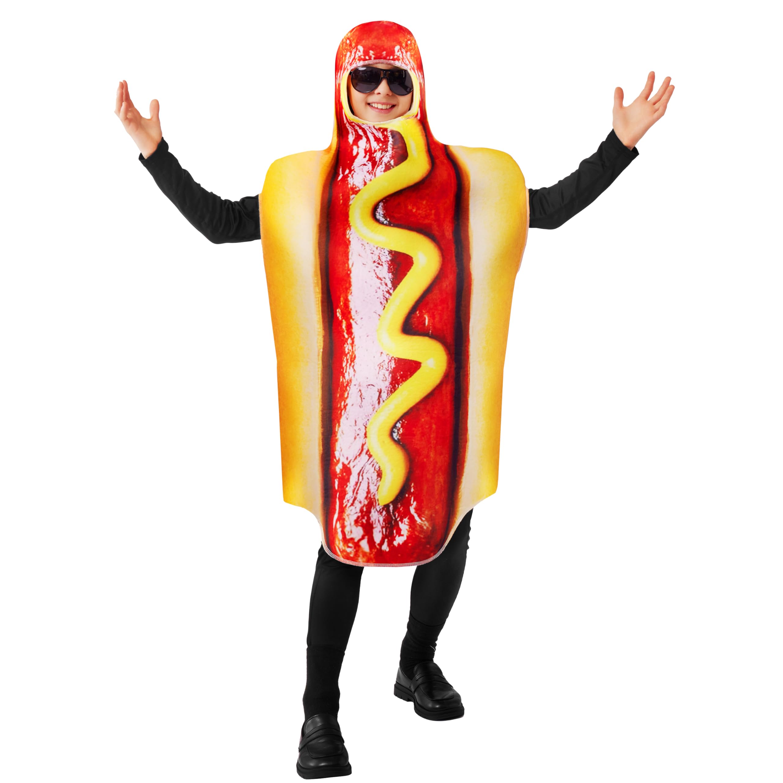 Photo 1 of ***(HEAVILY USED/ MINOR DAMAGE)***Spooktacular Creations Kids Lightweight Hot Dog Costume, Unisex Hot Dog Food Costume for Boys & Girls - Medium (8-10 yrs)