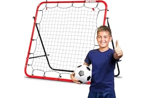 NET PLAYZ Soccer Rebounder, Kickback Rebound Net 3.3X3.3FT - Football Training Gifts, Aids & Equipment for Kids, Teens & All Ages, Portable, 6 Adjustable Angles