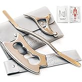 3-in-1 Muscle Scraper Tool Set - Stainless Steel Gua Sha & IASTM Tools for Myofascial Release & Muscle Recovery- Physical Therapy Fascia Scraper | Scraping Kit for Soft/Deep Tissue, Muscle Relief