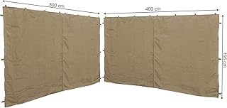 QUICK STAR 2 Seitenteile mit RV für Pavillon 3x4m Seitenwand Beige RAL 1001