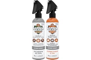 Ranger Ready Repellents P2Pak Permethrin + Picaridin Tick & Insect Repellent, Scent Zero, 8 Fl Oz. (Pack of 2)