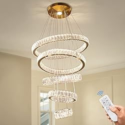 Dixun Dimmable Chandeliers LED Big Crystal