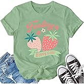 LBP Strawberry Shirt Womens Cute Fruit T-Shirt Girls Fruit Lover Shirt Feeling Berry Good Graphic Tees