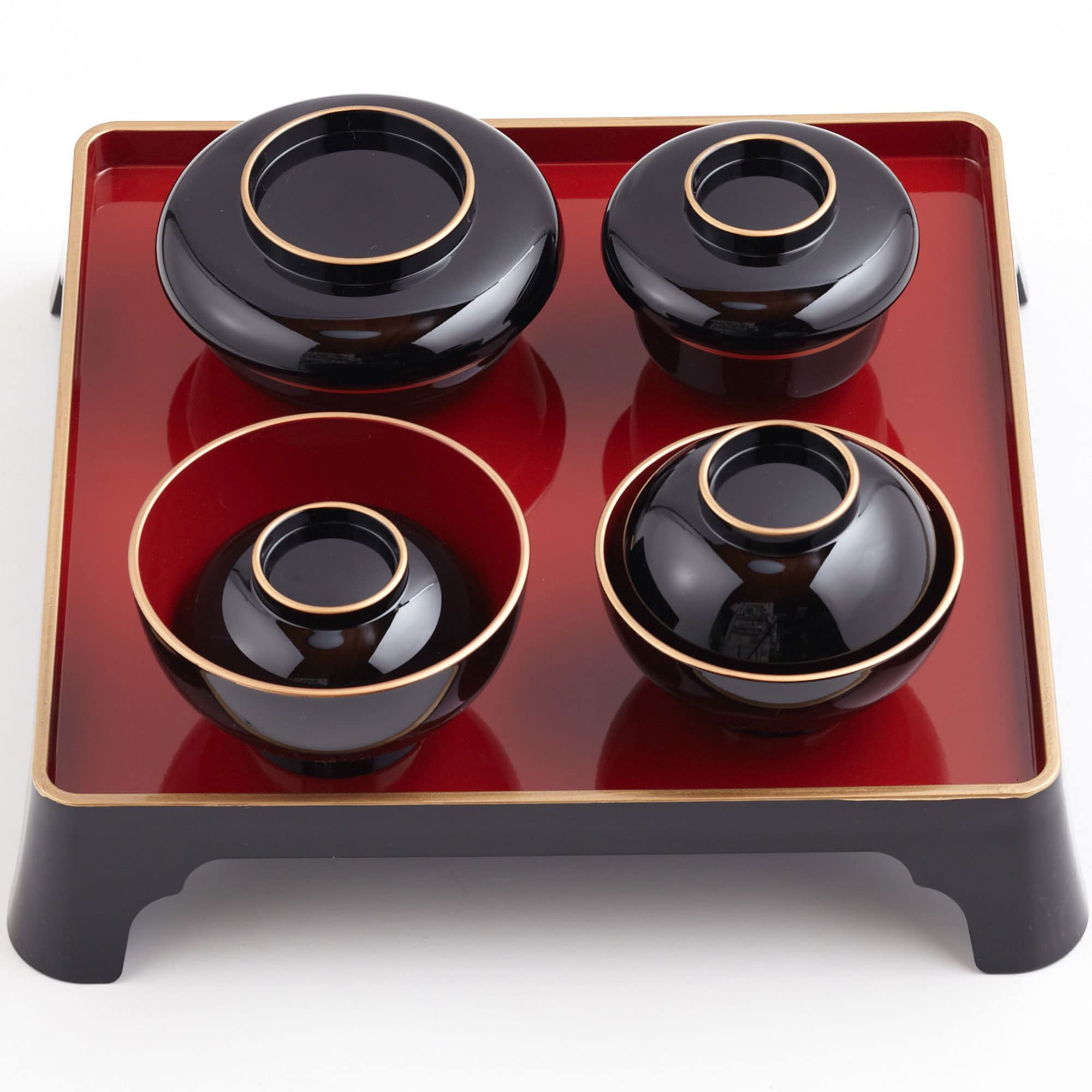 お食い初め│百日祝い用 食器 (女の子用│黒色のお膳)商品画像