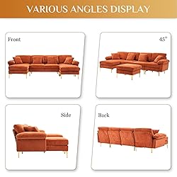 Wrofly U-Shaped Sectional Sofa Couch, 114" Comfy