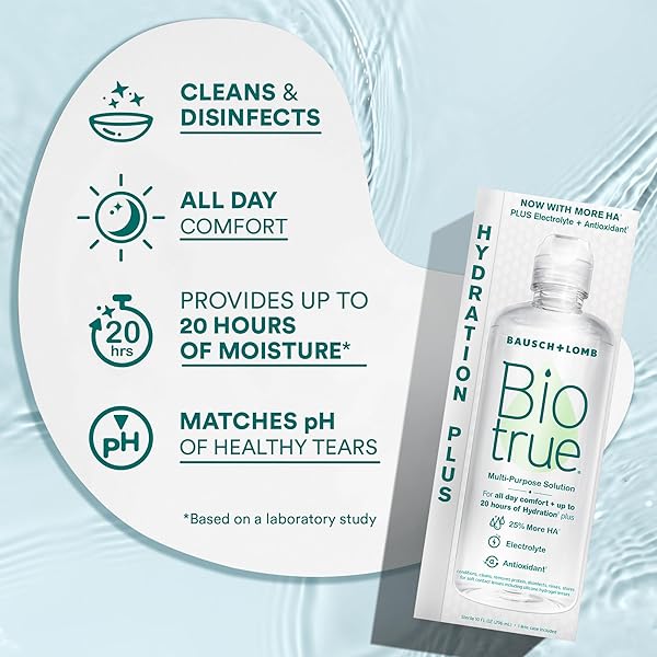 BIOTRUE CONTACT LENS SOLUTION, MULTI-PURPOSE SOLUTION FOR SOFT CONTACT LENSES, LENS CASE INCLUDED, 10 FL OZ