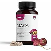 HERVIVA Maca Root Capsules for Women & Men – Maca Root Powder 1500mg per Serving – Vegan Veggie Capsules
