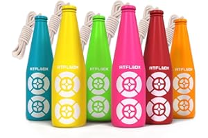 Atflbox 6 Pack Shatterproof Plastic Bottle Target for Backyard Shooting, Bright Colors with Hanging Rope for Target Practice,