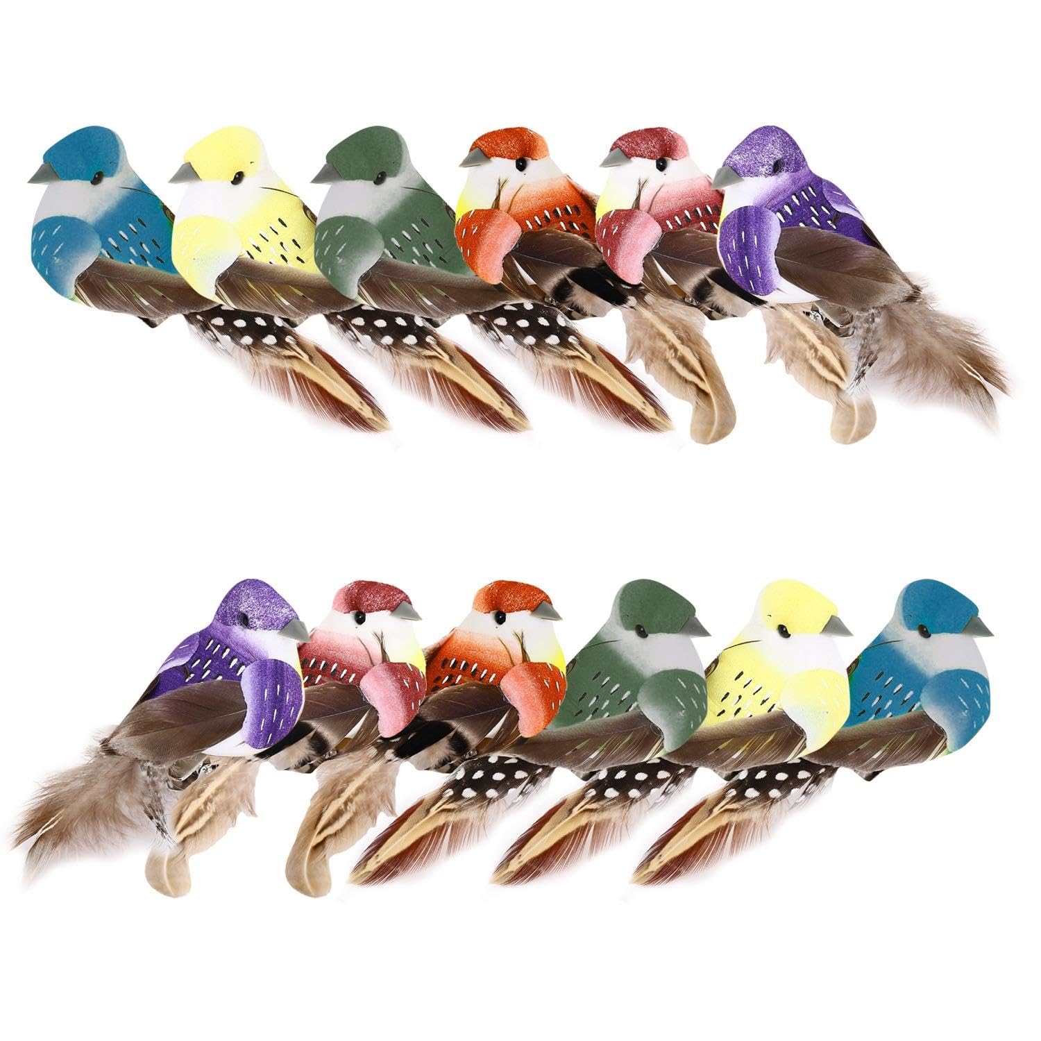 12 Simulated Birds, Colorful Bird Dolls, Garden Decoration Birds, Bird Photography Props, Landscaping Ornaments, Spring Decoration