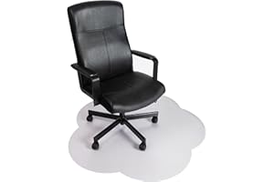 DESKU Flower Power Desk Chair Mat – Heavy-Duty PVC Mats for Hard Floor Protection, Clear, 48 x 49 Inches, Made in The USA
