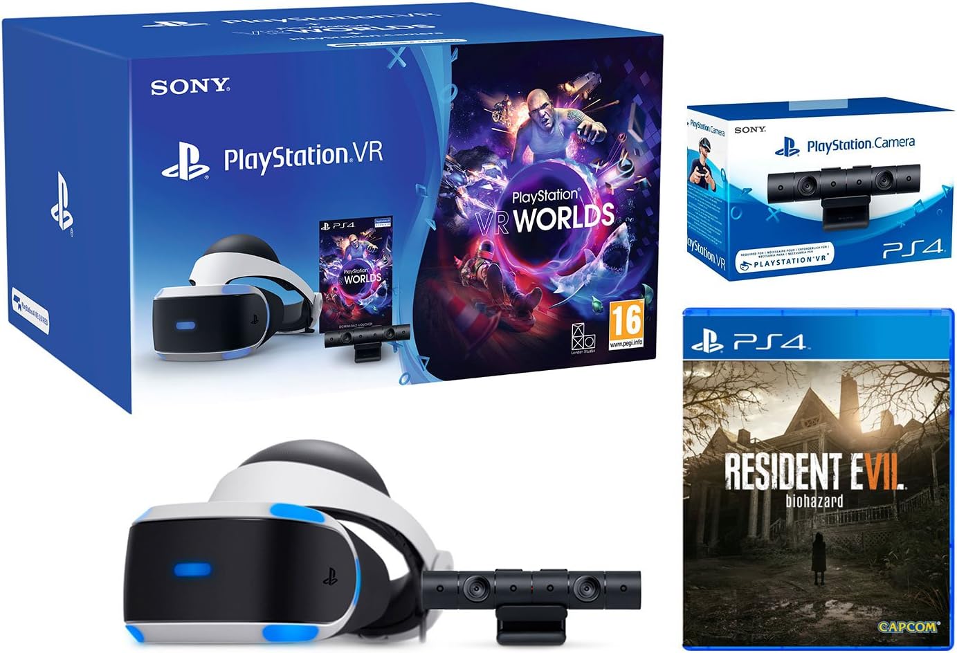 Playstation VR Resident Evil 7 Pack + VR Worlds + Camara V2 ...