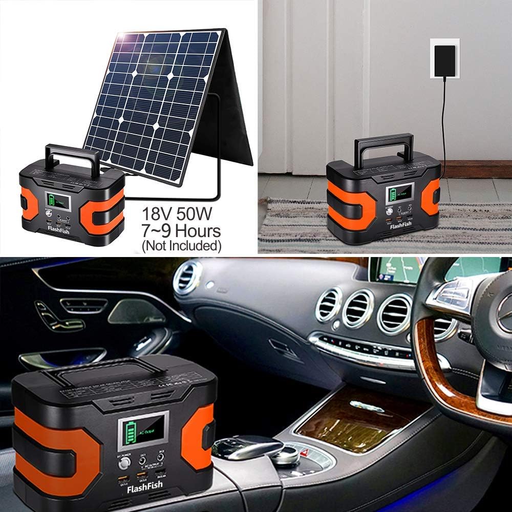200W Peak Power Station, Flashfish CPAP Battery 166Wh 45000mAh Backup Power Pack 110V 150W Lithium Battery Pack Camping Solar Generator For CPAP Camping Home Emergency Power Supply: Home Improvement