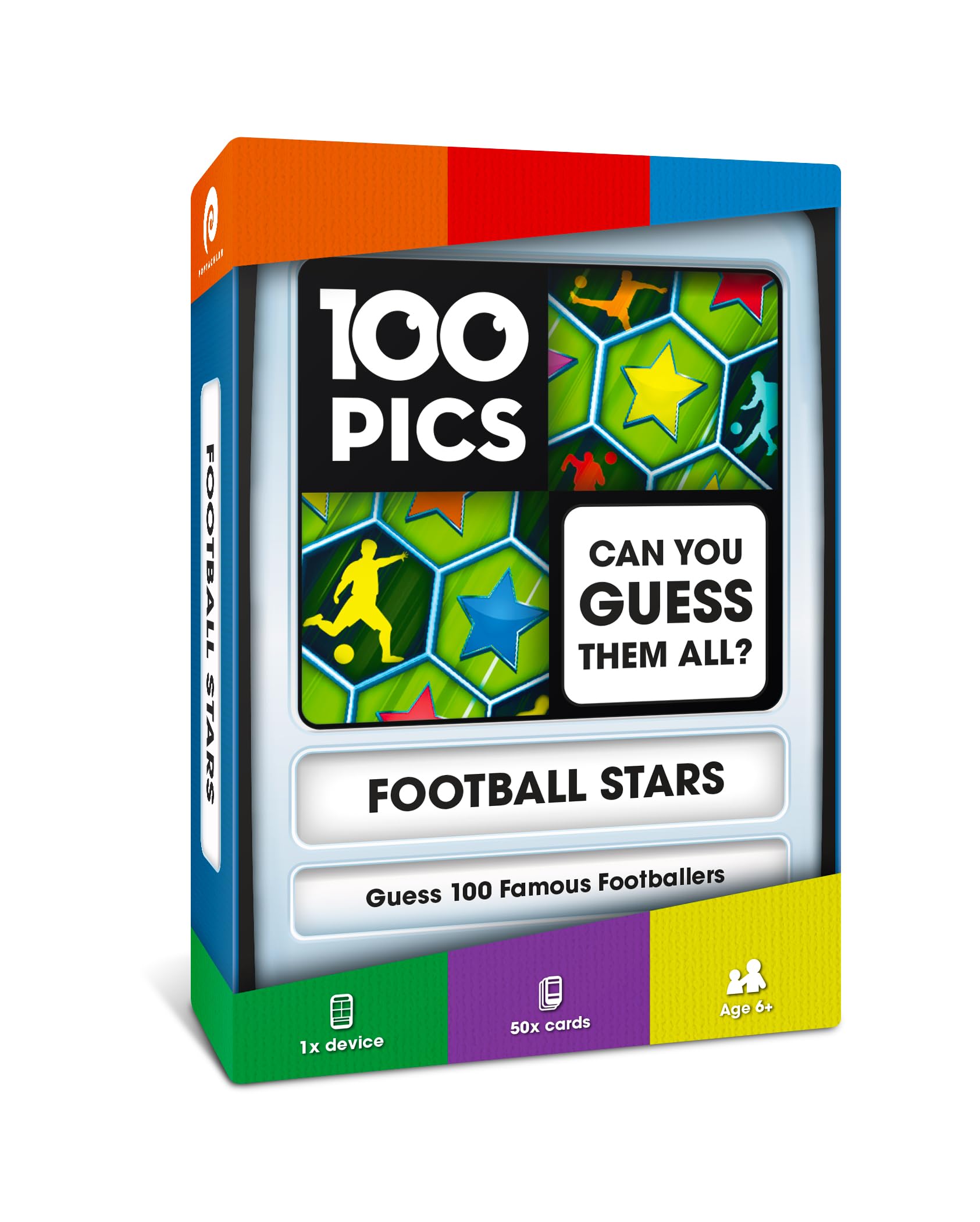 100 PICS Football Stars Travel Game - Guess 100 Players | Flash Cards with Slide Reveal Case | Quiz Card Game, Gift, Stocking Filler | For Kids and Adults | Ages 6+ โ image 1