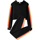 Girls Clothes Hoodies For Girls Activewear Long Sleeve Rainbow Ribbon Sweatshirts And Sweatpants 2 Piece Outfits