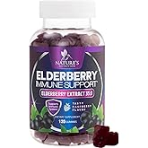 Elderberry Immune Support Gummies - Super Concentrated 35:1 Extract, Equivalent to 4200mg of Elderberries - Sambucus Black Elder Berry Vitamin Supplement, Daily Support for Kids & Adults - 120 Gummies