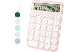 VEWINGL Standard Calculator 12 Digit,6.2 * 4.2in Desktop Large Display and Buttons,Calculator with Large LCD Display for Office,School, Home & Business Use,Automatic Sleep,15 °Tilt Screen (Pink)