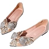 QXCXINGDY Flats for Women Pointed Toe Fashion Wedding Shoes Work Casual Slip-On Dress Shoes Women Comfortable Dressy Flat